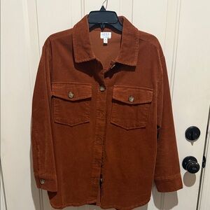 Time and Tru Brown Corduroy Button Down Shirt